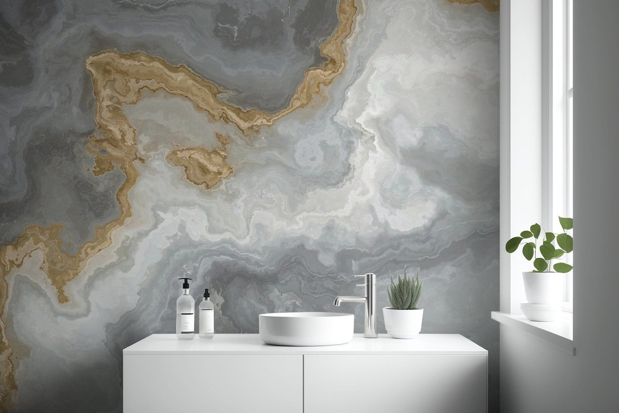 Elegant Gray Marble Wallpaper Mural design Marble-10