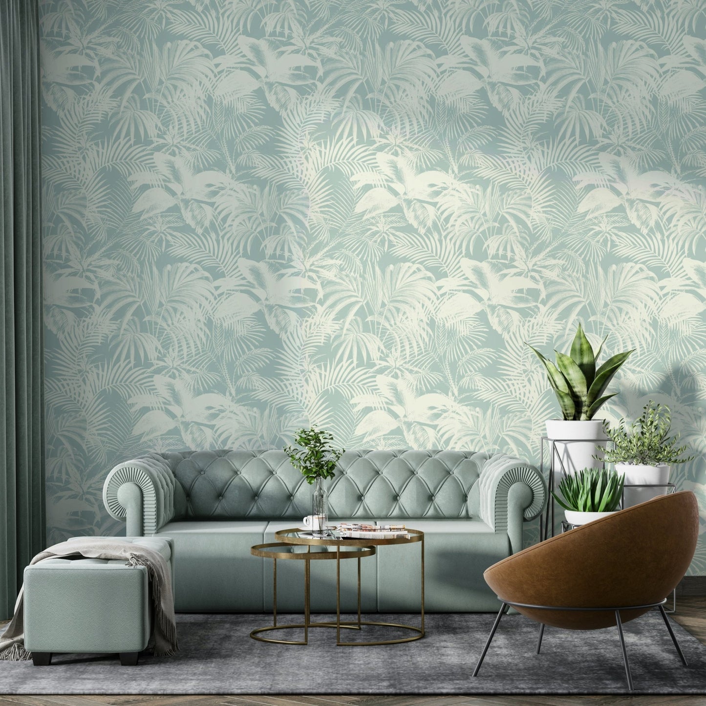 Palm tree print wallpaper.
