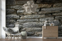 Gray stone wallpaper texture in a sleek hallway., GD6061