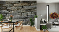 Surface detail of the gray stone wall texture mural., GD6061