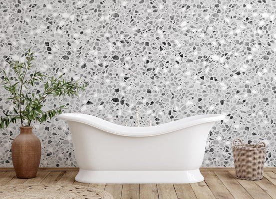 Gray terrazzo stone pattern wallpaper design A156