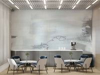 A contemplative geometric design wallpaper mural for a feature wall., GD5163