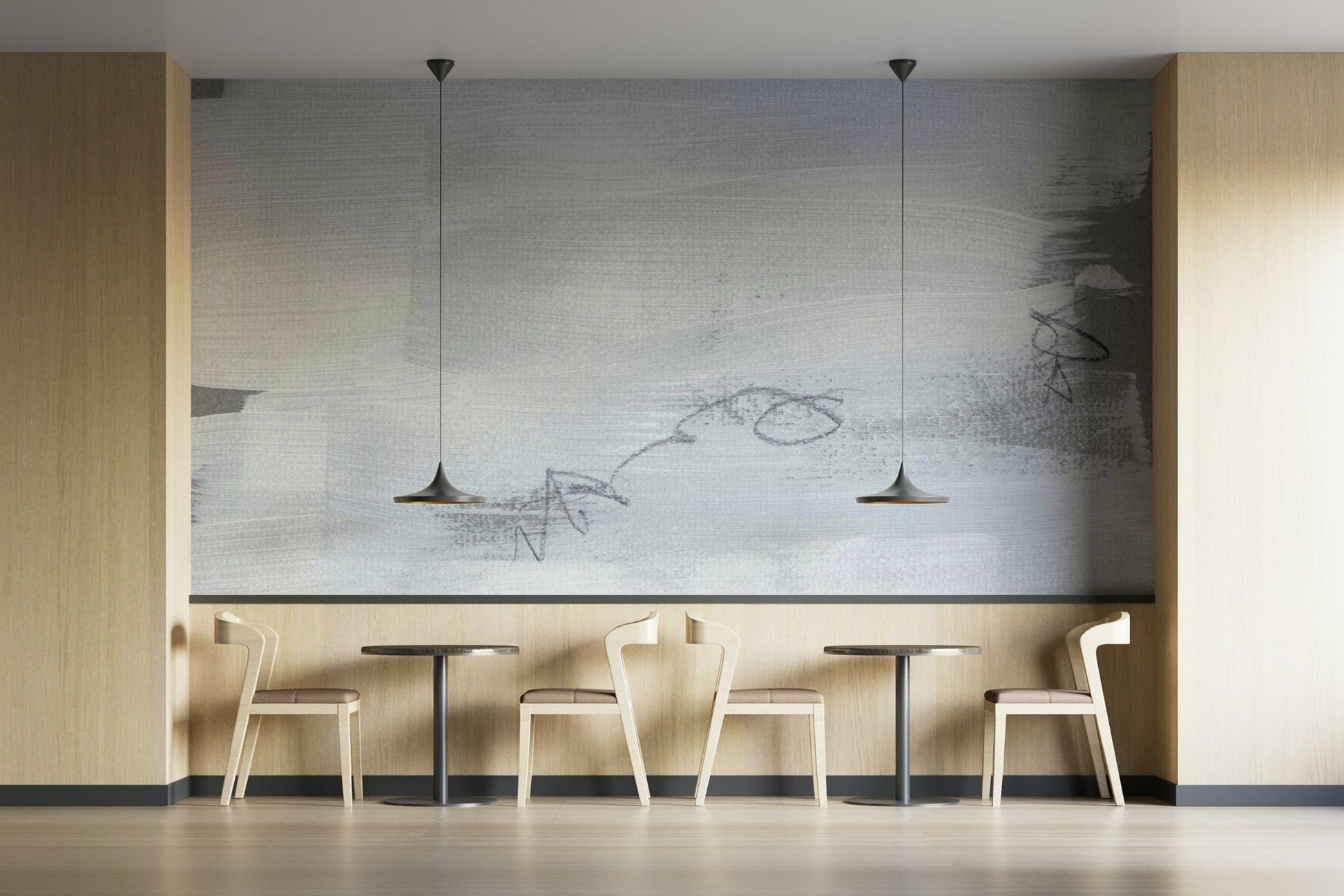 An artistic minimalist form mural for home decor., GD5163