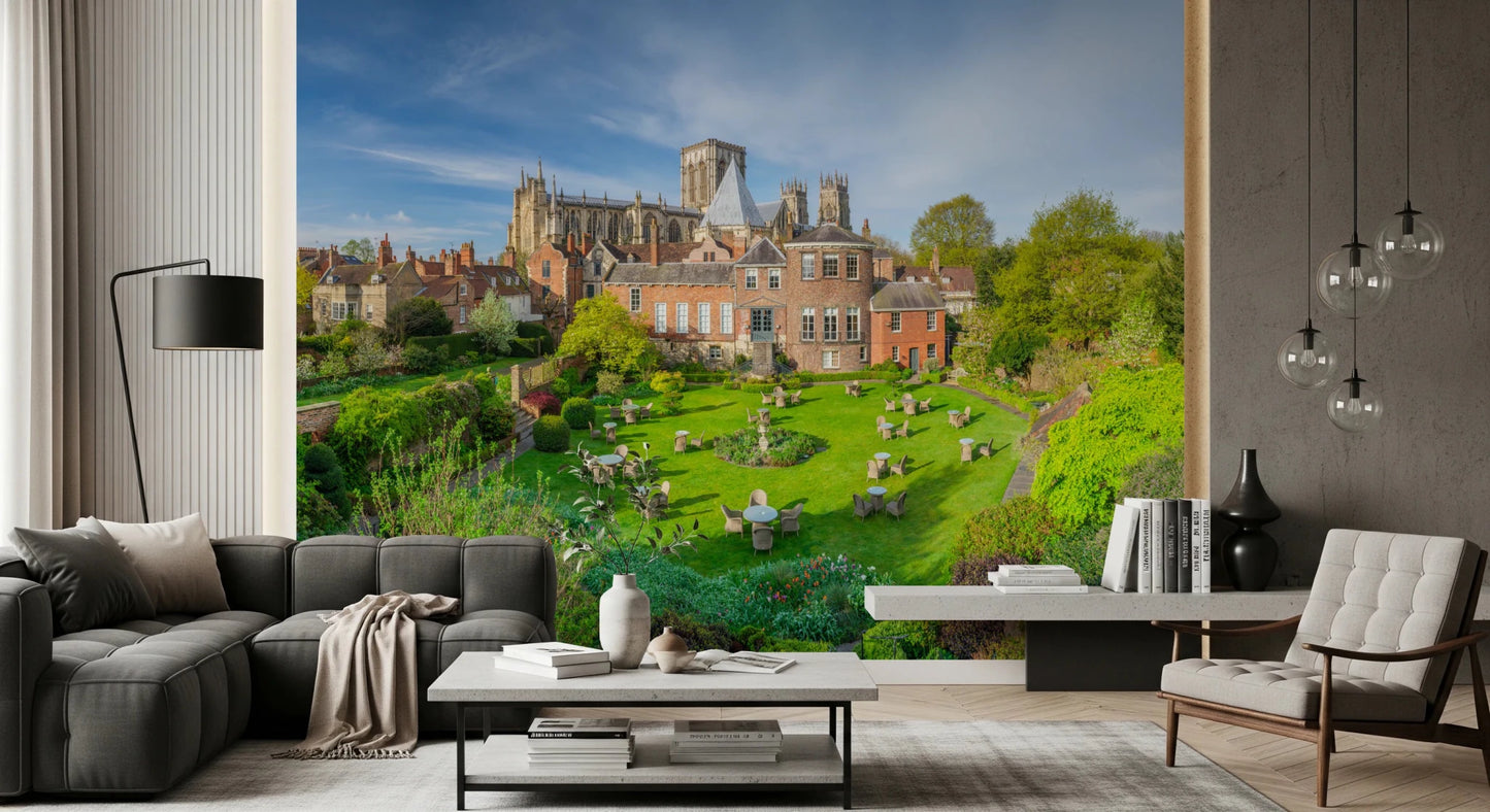 Spacious lounge interior framed by Grays Court Hotel Wall Mural and wide seating layout