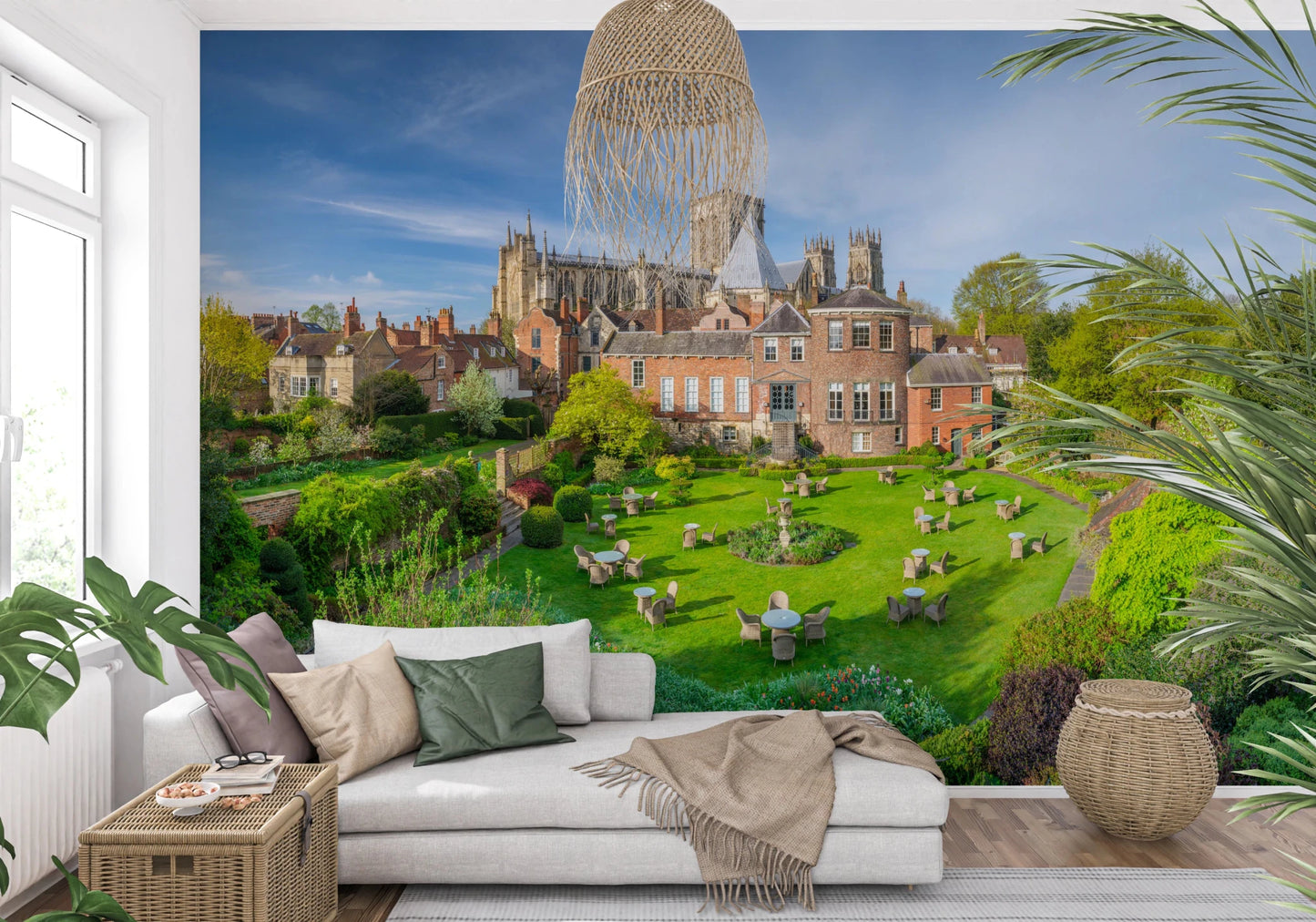 Light-filled room where Grays Court Hotel Wall Mural stretches across a full wall surface
