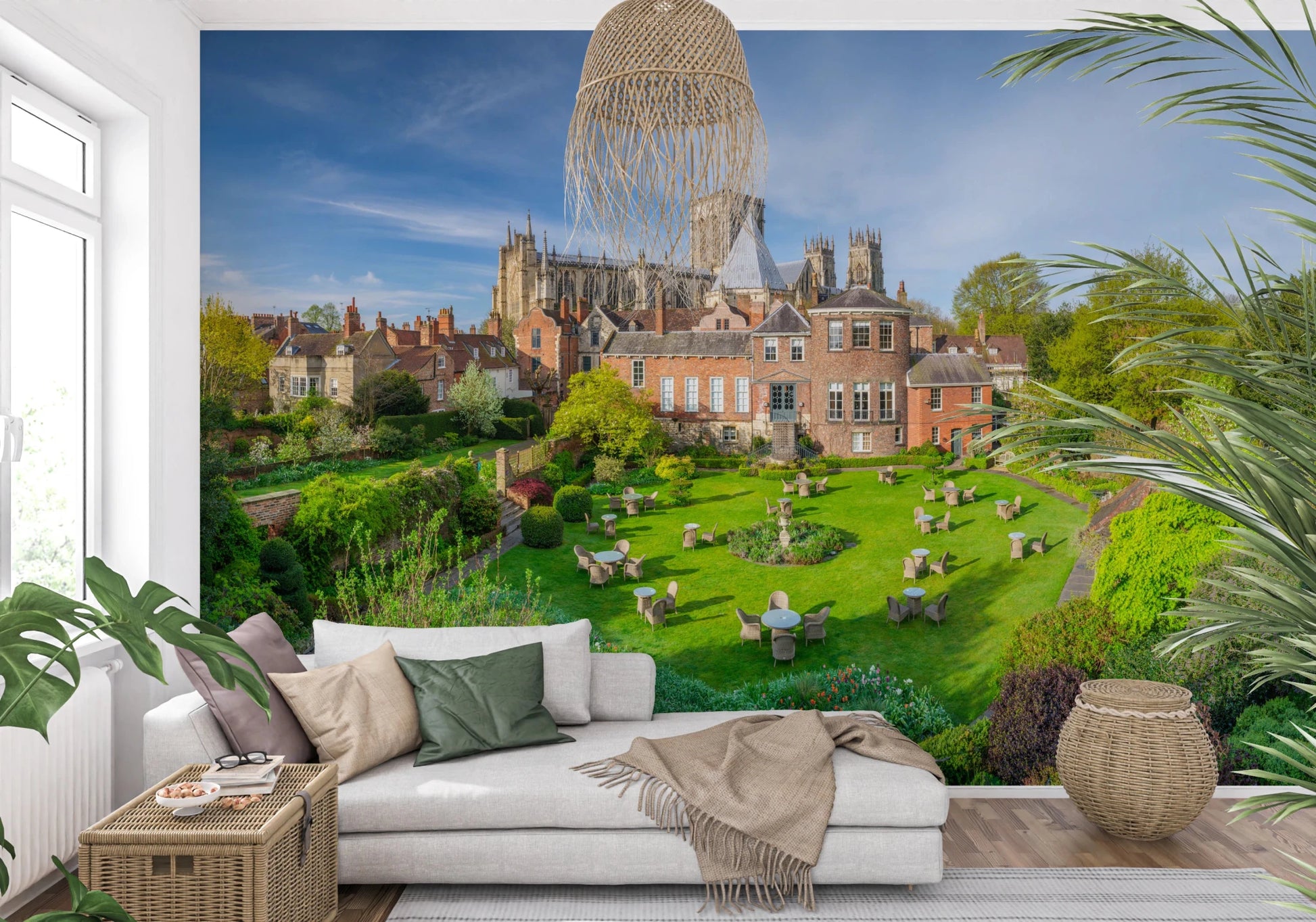 Light-filled room where Grays Court Hotel Wall Mural stretches across a full wall surface