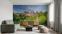 Corner sofa arrangement paired with Grays Court Hotel Wall Mural for extended garden view