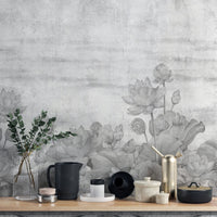 Black and white lotus flower wallpaper
