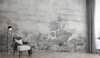 Sophisticated lotus pattern wallpaper
