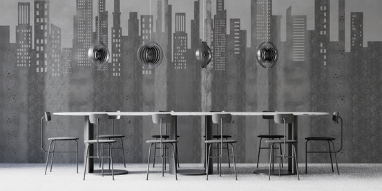 Grayscale urban cityscape wallpaper D291
