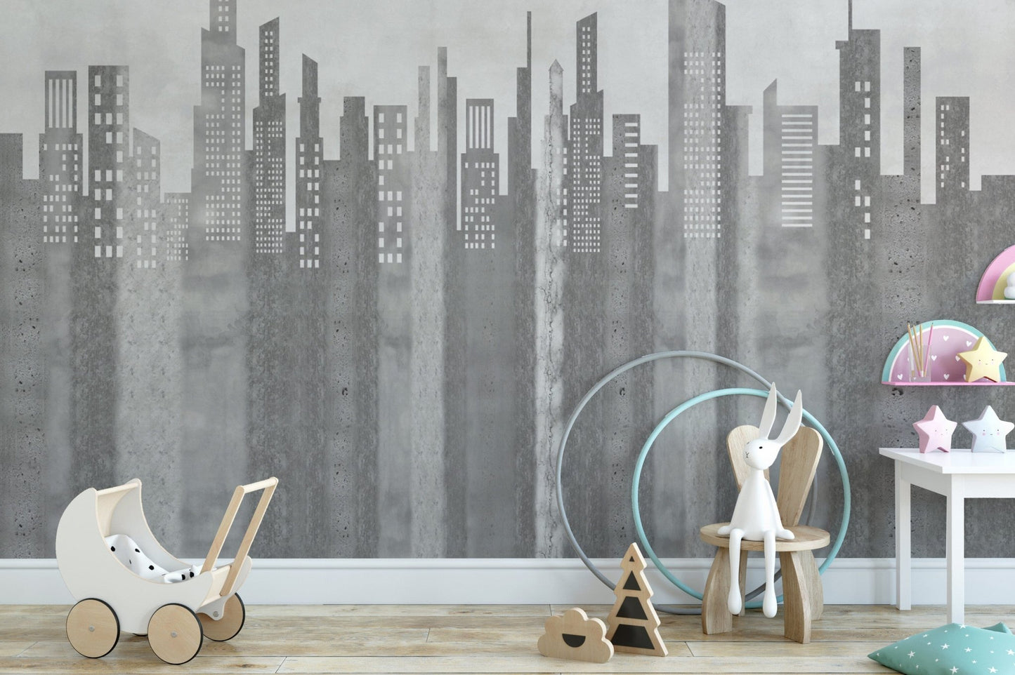 Black and white cityscape wallpaper

