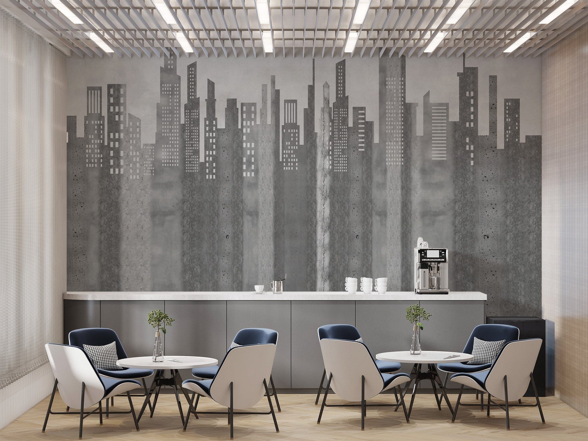 Skyscraper city skyline wallpaper print
