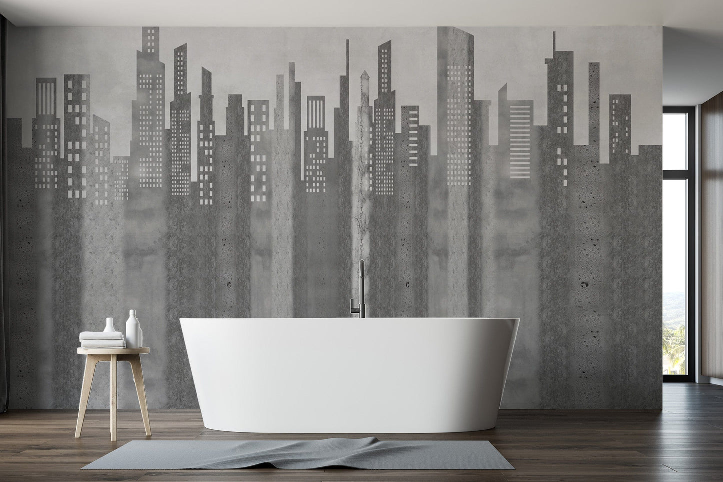 Skyscraper city skyline wallpaper print
