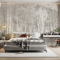 Neutral Toned Woodland Wall Mural
 D117