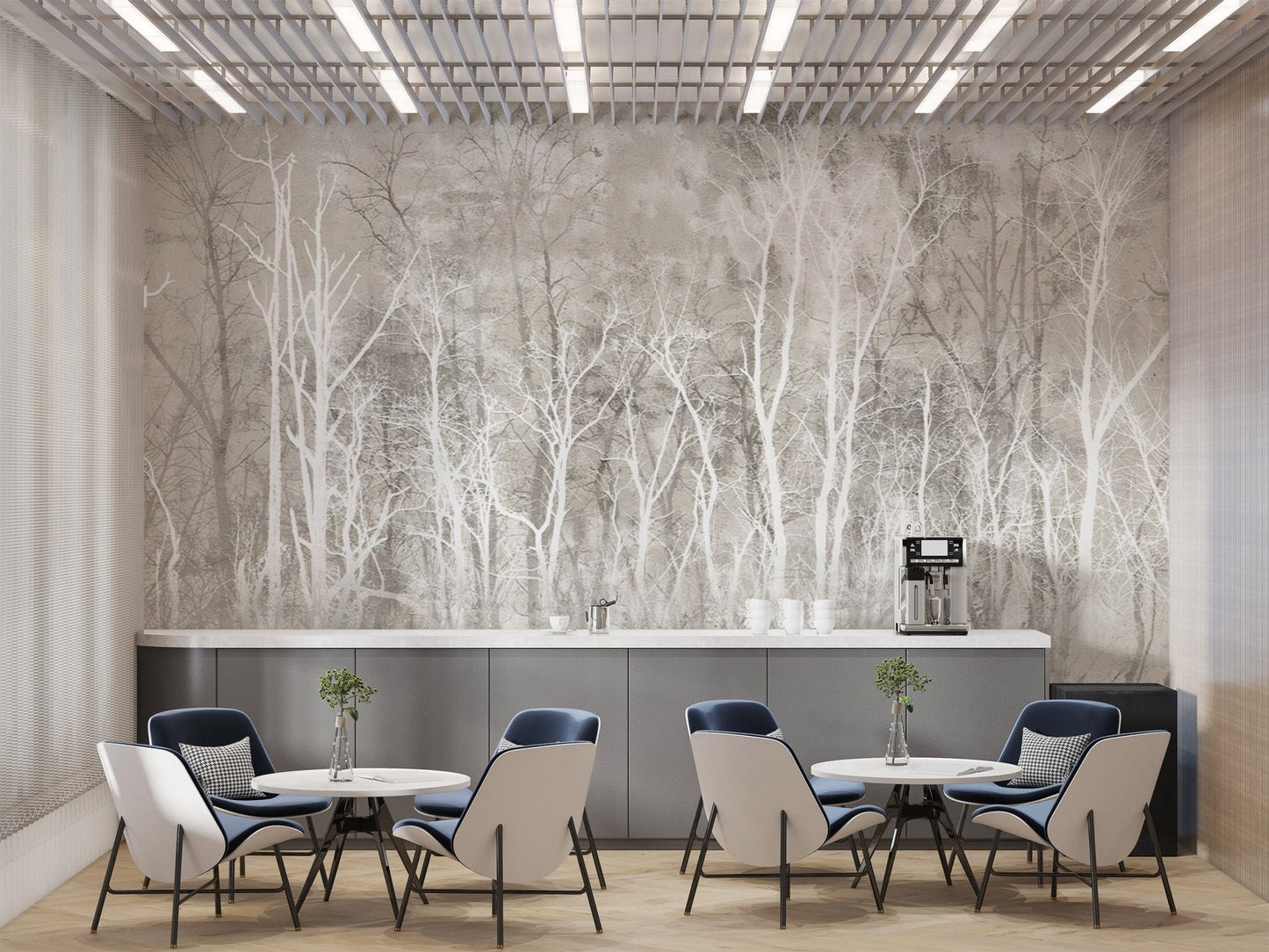 Subtle Gray Jungle Wallpaper Pattern
 D117