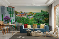 An artistic travel theme mural for home decor., GD5140