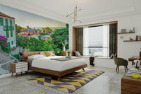 An artistic coastal path mural on minimalist wallpaper., GD5140
