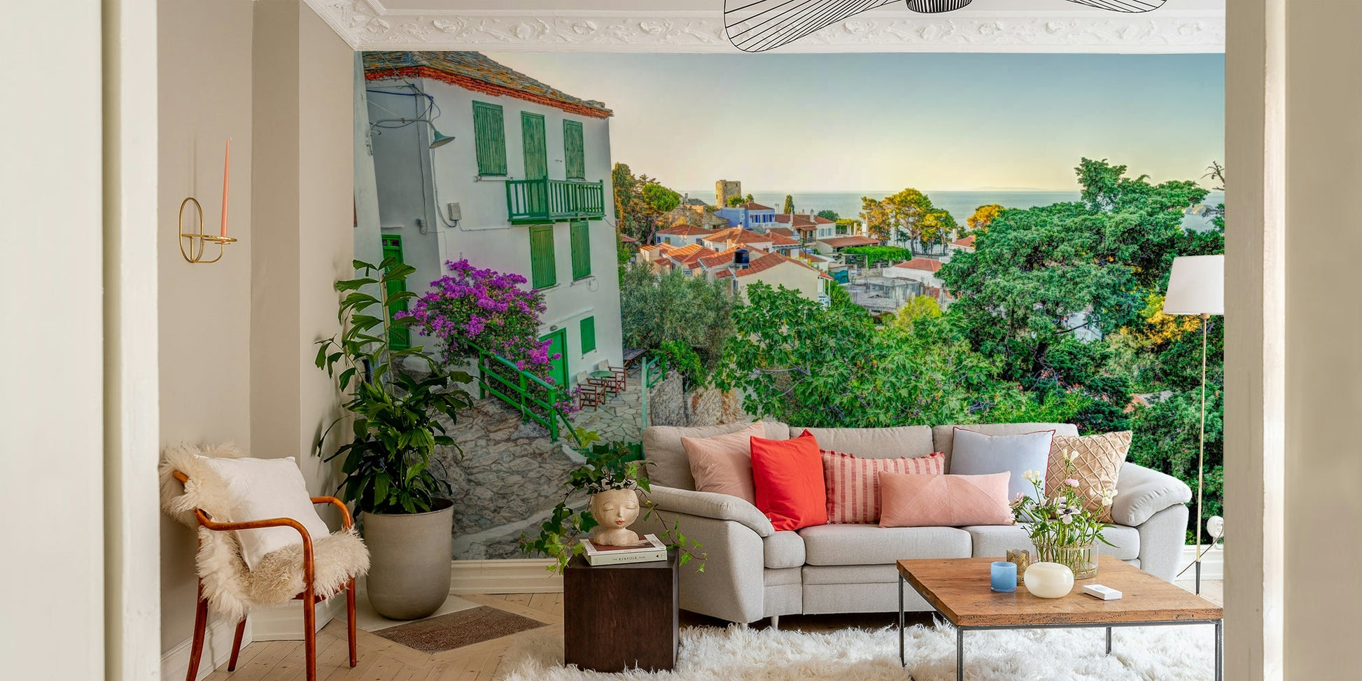 A classic Mediterranean wallpaper for walls., GD5140
