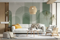 Abstract green arch decor style

