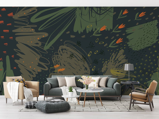 Green abstract shapes wallpaper design
A116