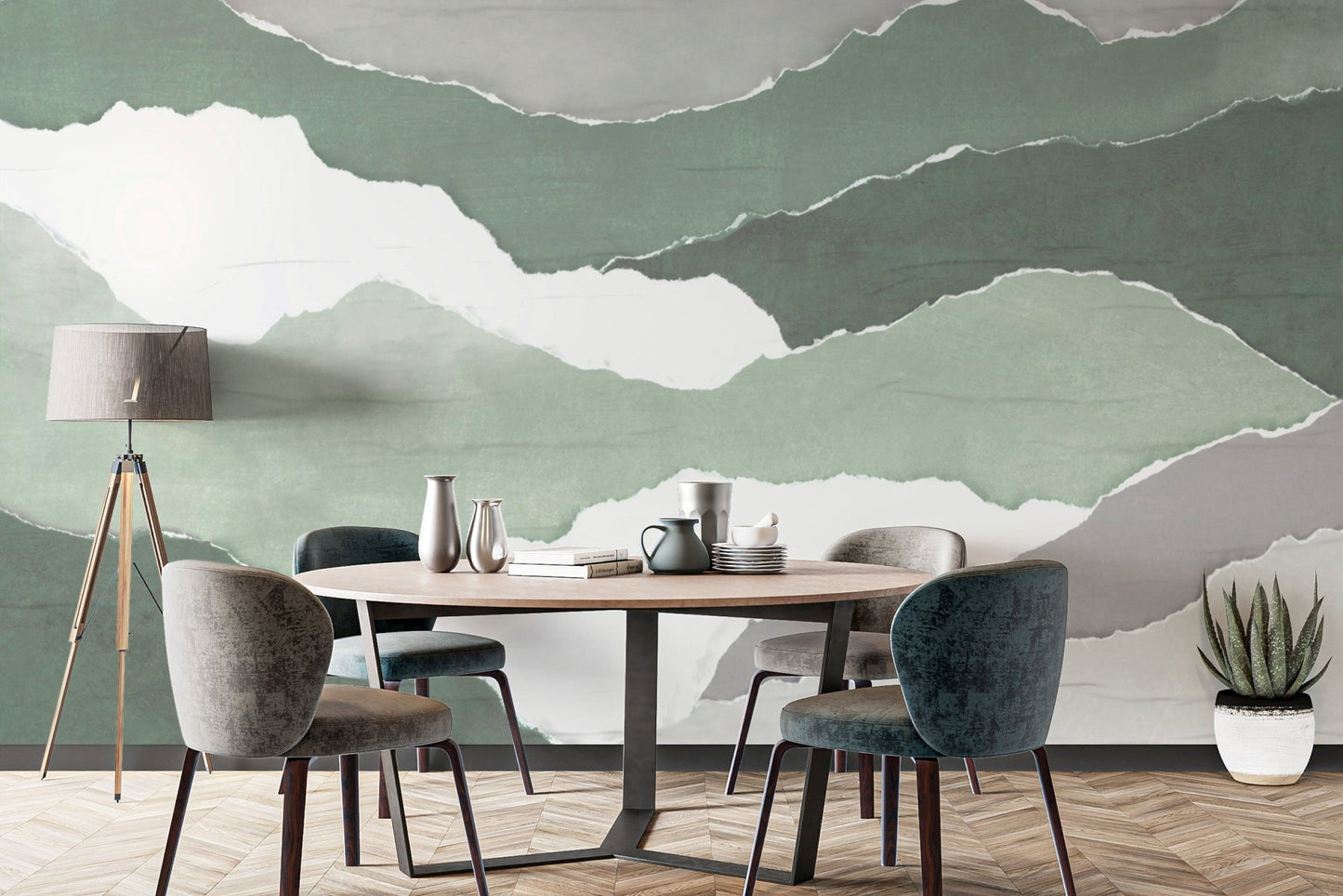 Textured green abstract wallpaper design
