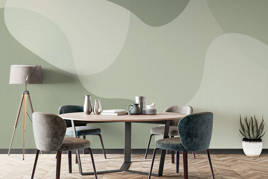Green Abstract Wallpaper Mural for modern decor C557
