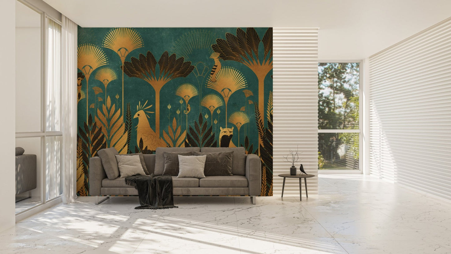 Sophisticated Emerald Green Wall Mural
