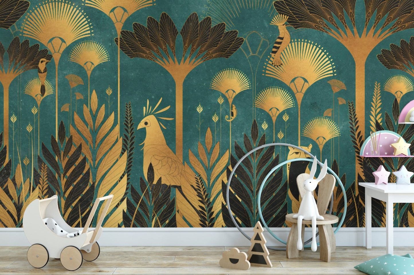 Opulent Green Abstract Jungle Wallpaper
