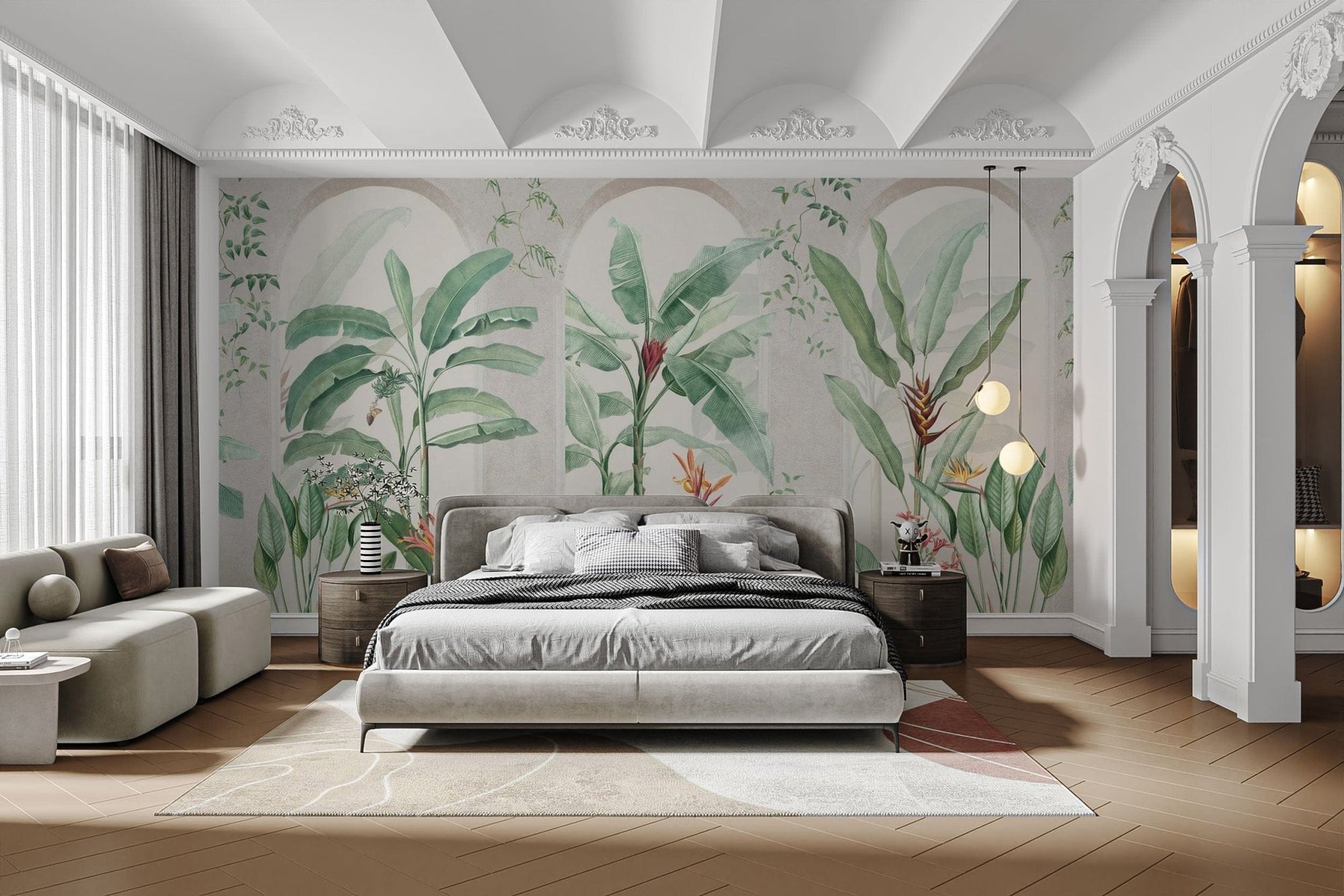 Green Banana Leaf Wallpaper Mural C494