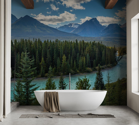 Scenic mountain and river wallpaper mural A210
