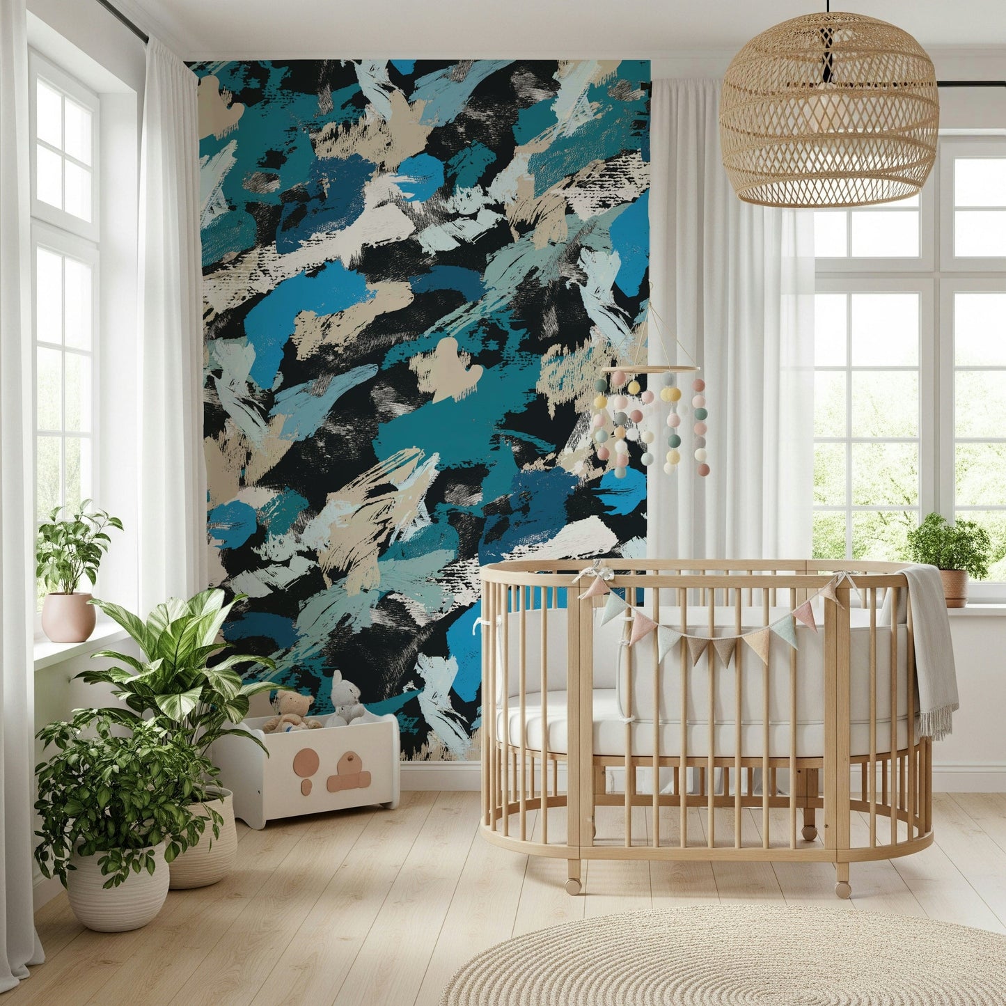 Green blue nocturne Wall Mural