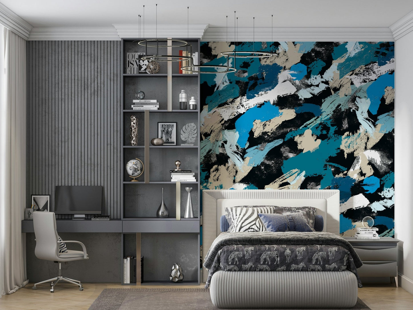 Green blue nocturne Wall Mural