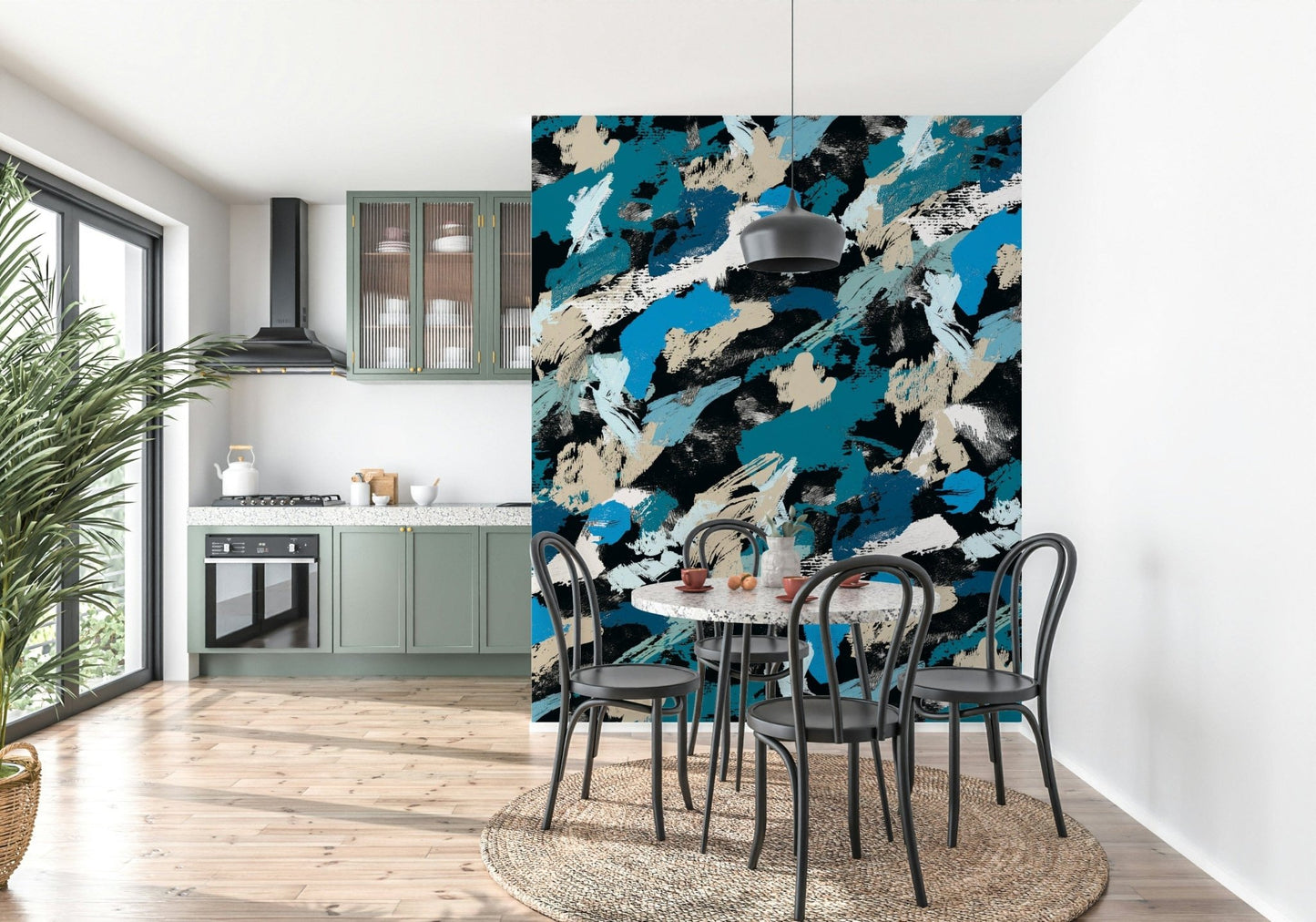 Green blue nocturne Wall Mural