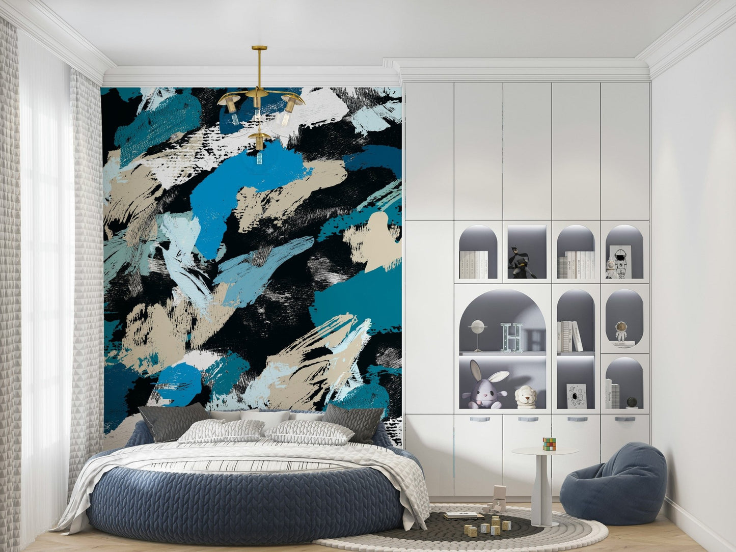 Green blue nocturne Wall Mural