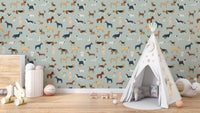 Dog wallpaper for nurseries and playrooms

