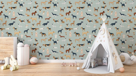 Dog wallpaper for nurseries and playrooms, MM20