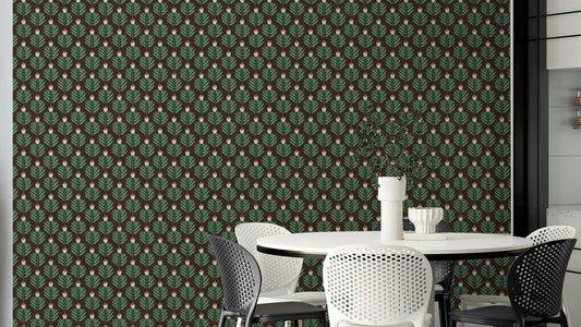 Green Chunky Plant Jewel Jungle Wallpaper full view

