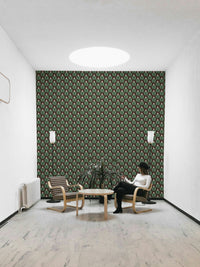 Living room wall with chunky plant wallpaper GD489

