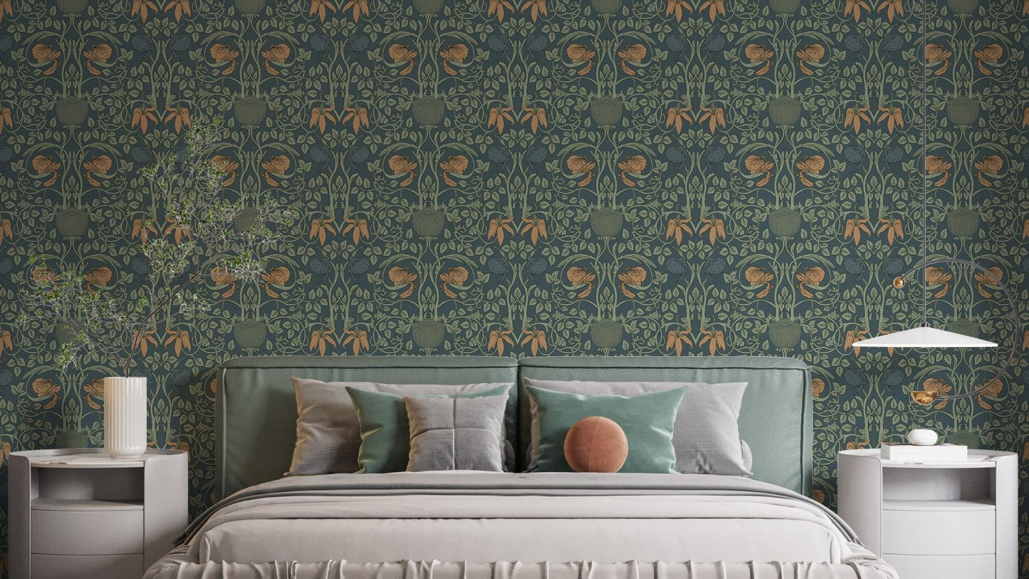 Timeless vintage flower pattern mural
