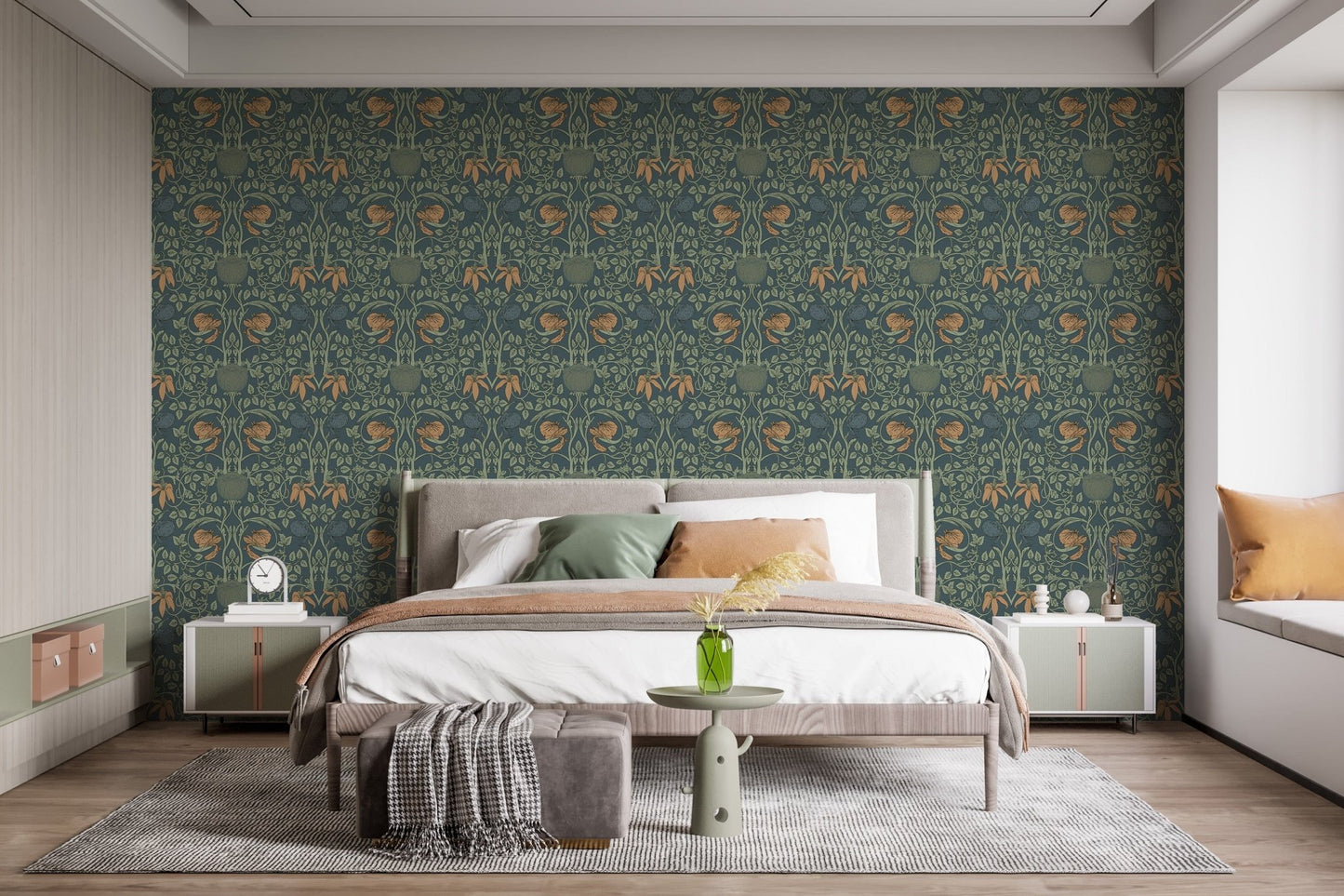 Charming vintage floral pattern mural
