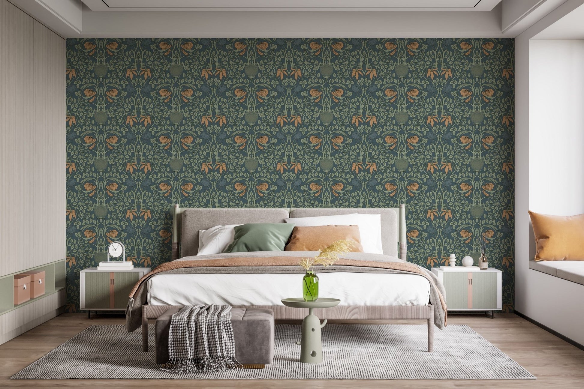 Charming vintage floral pattern mural
