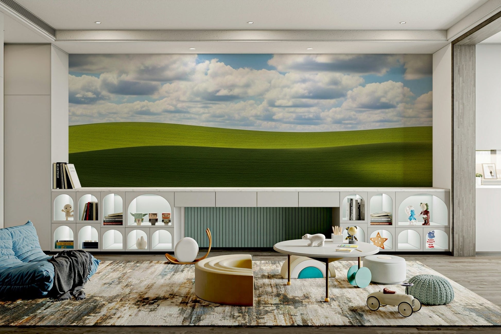 A serene nature scene wall mural for your decor.

