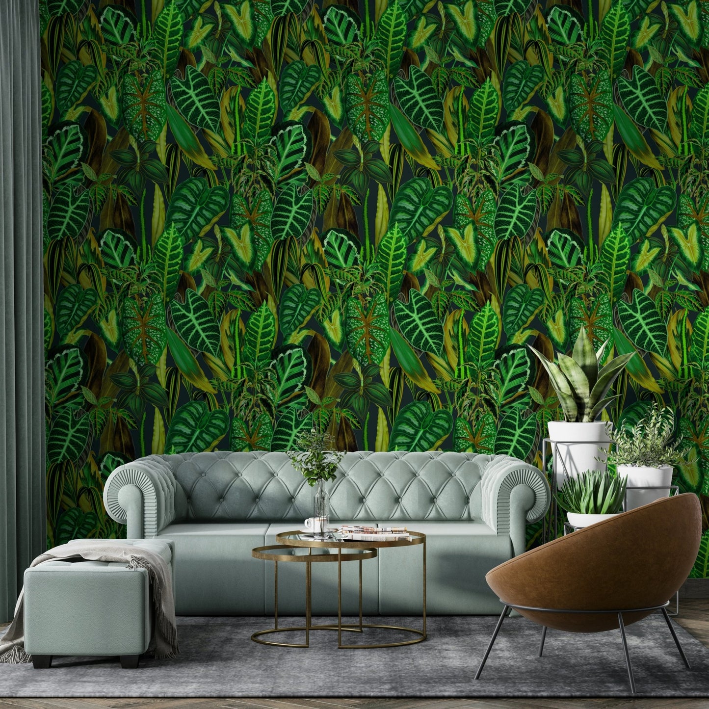 The wallpaper for walls being admired in a home.

