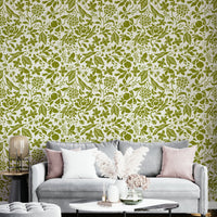 High-quality image of the green flower shapes wallpaper

