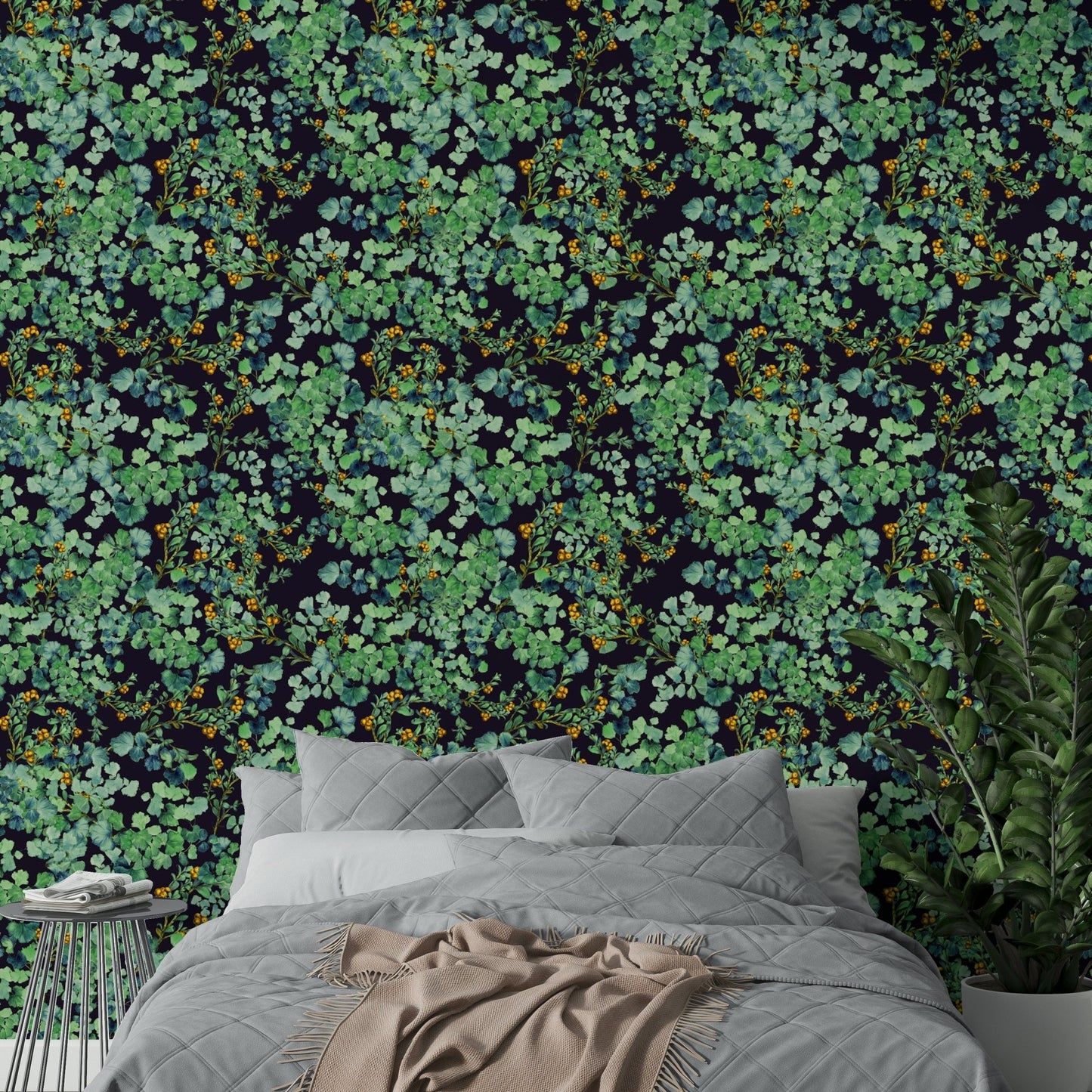 Nature-inspired leaf wallpaper.
