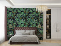 Green foliage wall mural.

