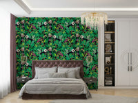 The wallpaper for walls being admired in a home.

