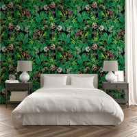 A detail shot of the elegant lines in the wallpaper.

