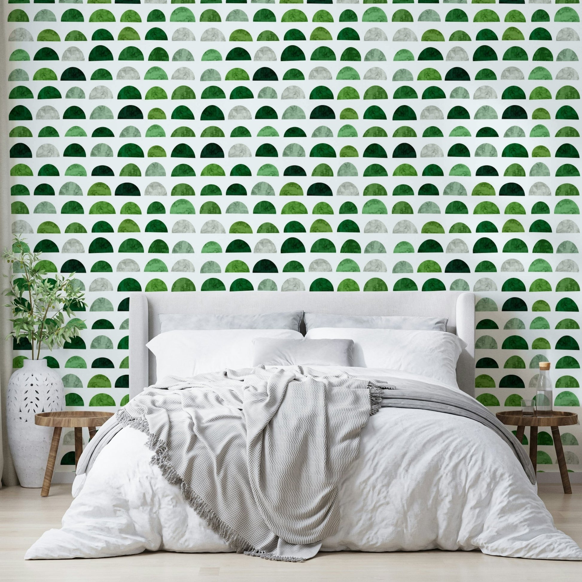 A detailed image of a wallpaper featuring a geometric pattern.

