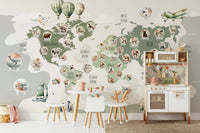 The peel and stick wallpaper on a smooth wall surface.

